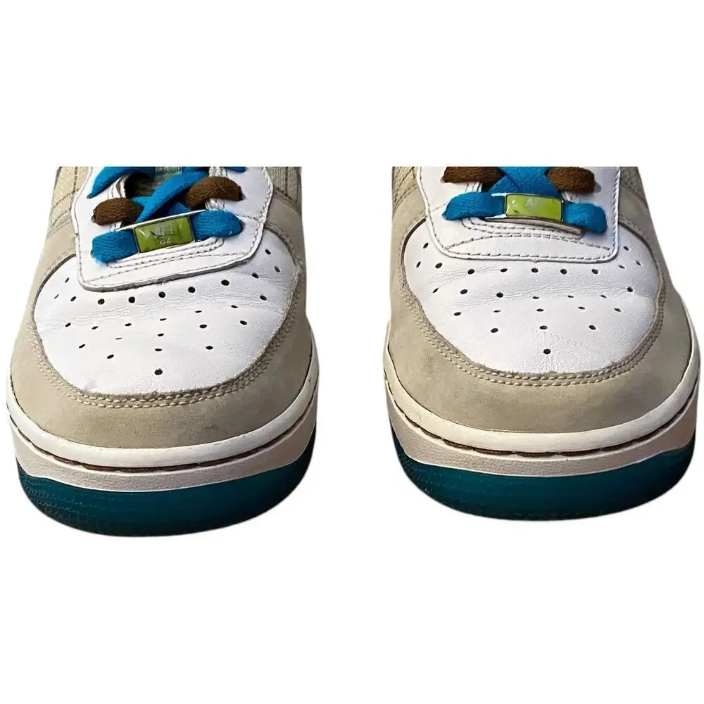 Vtg 2007 Nike Air Force 1 Low 07 Net Plaid 315115-114 Volt Blue Wmns Size 7 Rare